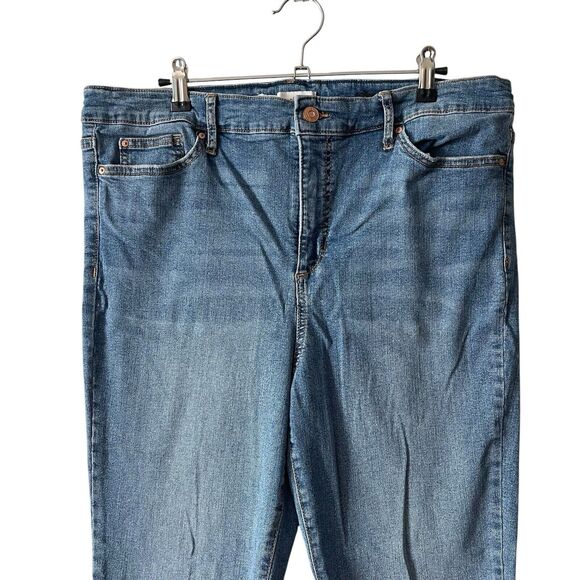 Ella Moss Plus 16 / 33 Jeans High Rise Skinny Ankle Raw Hem Blue Denim - Picture 4 of 9
